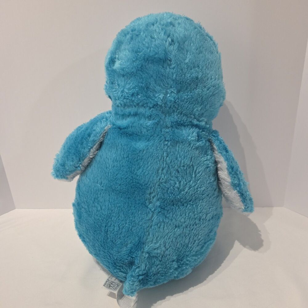 Fiesta Toys Large 17 inch Fuzzy Penguin Plush Animal Blue Aqua White - Picture 4 of 6